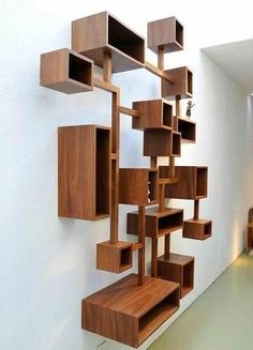 Полки для книг декоративные из цельной древисины