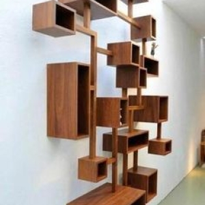 Полки для книг декоративные из цельной древисины